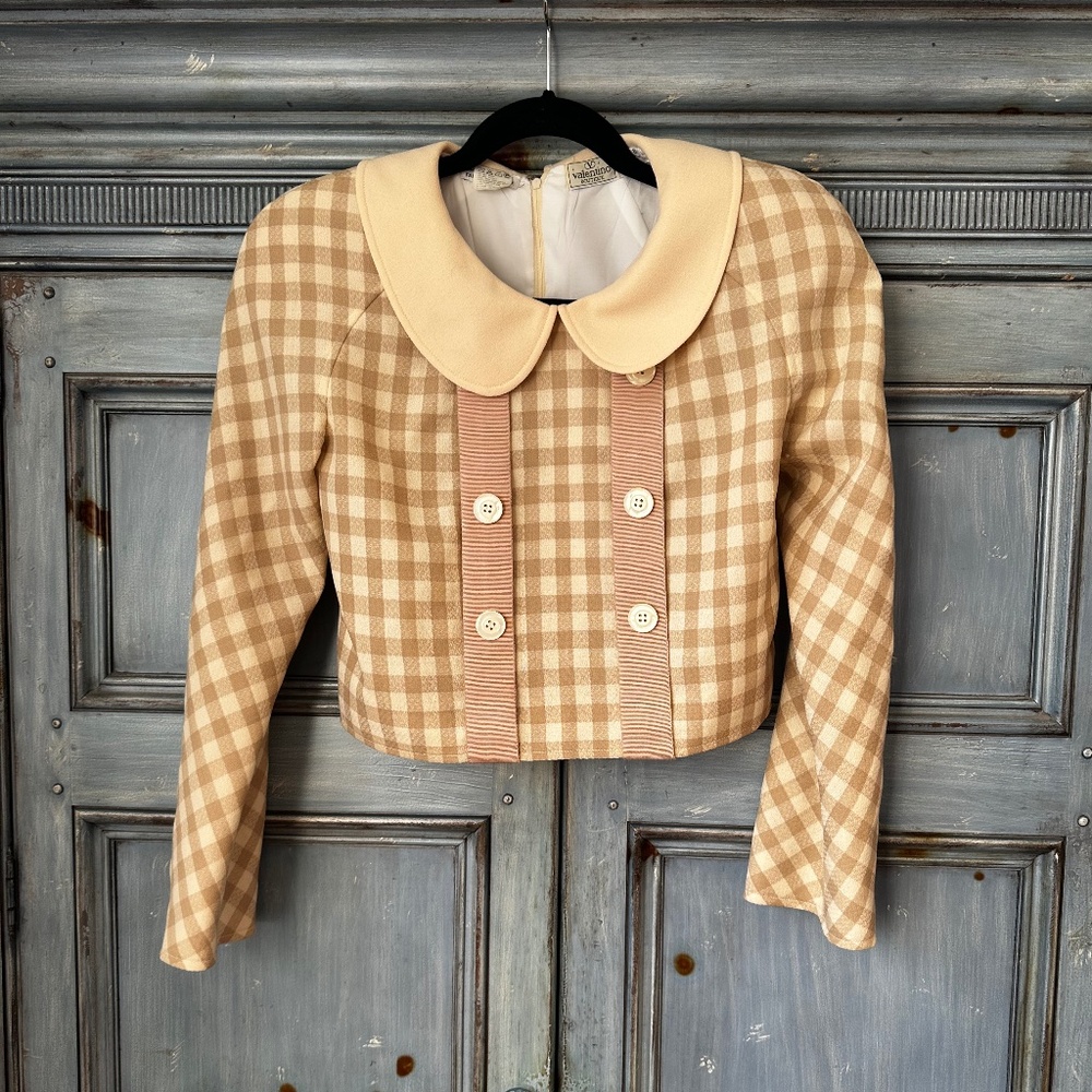 Vintage Valentino Boutique Checkered Top Size 6
